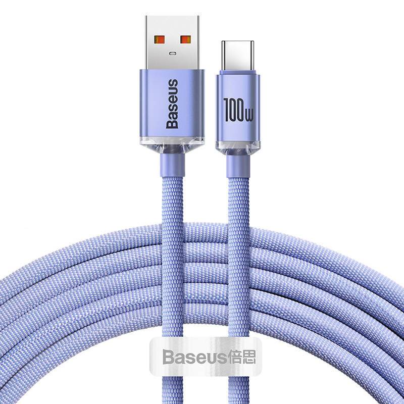 Baseus Crystal Shine Kabel USB zu USB-C, 5A, 1,2m (lila)