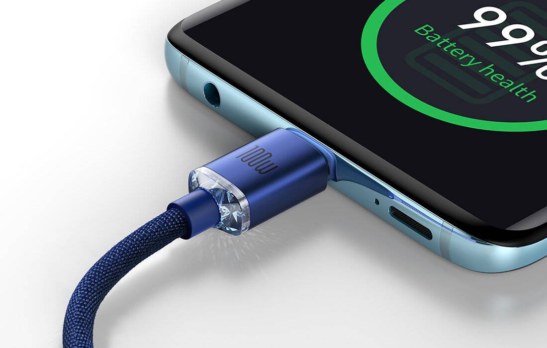 Baseus Crystal Shine Kabel USB-C auf USB-C, 100W, 1,2m (blau)