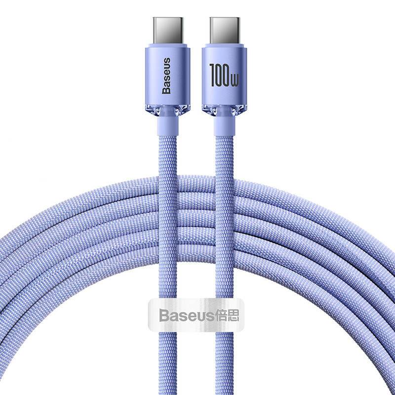 Baseus Crystal Shine Kabel USB-C auf USB-C, 100W, 1,2m (lila)