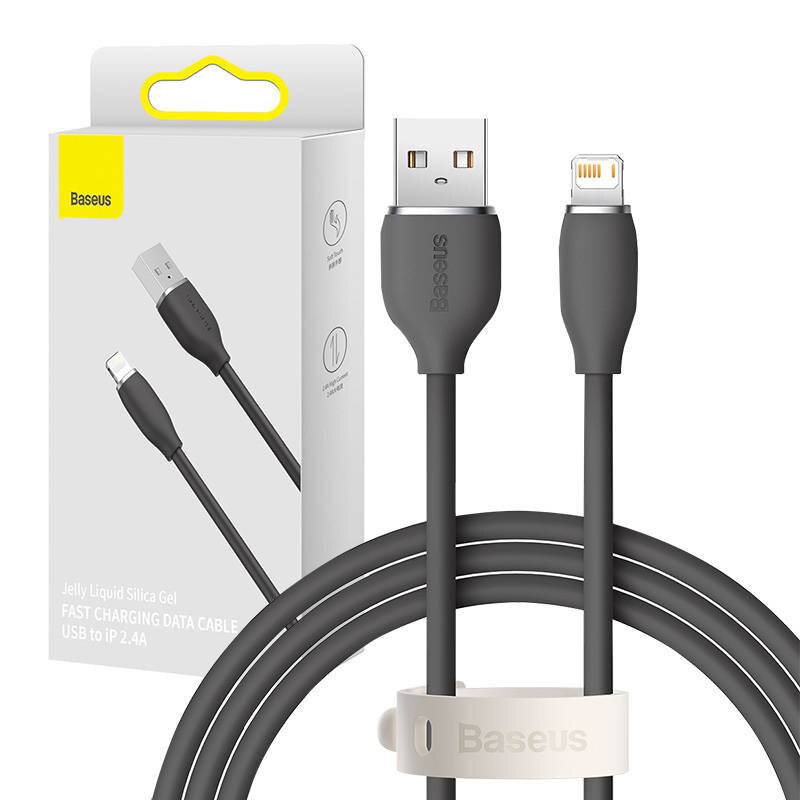 Baseus Jelly Kabel USB zu Lightning, 2,4A, 1,2m (schwarz)