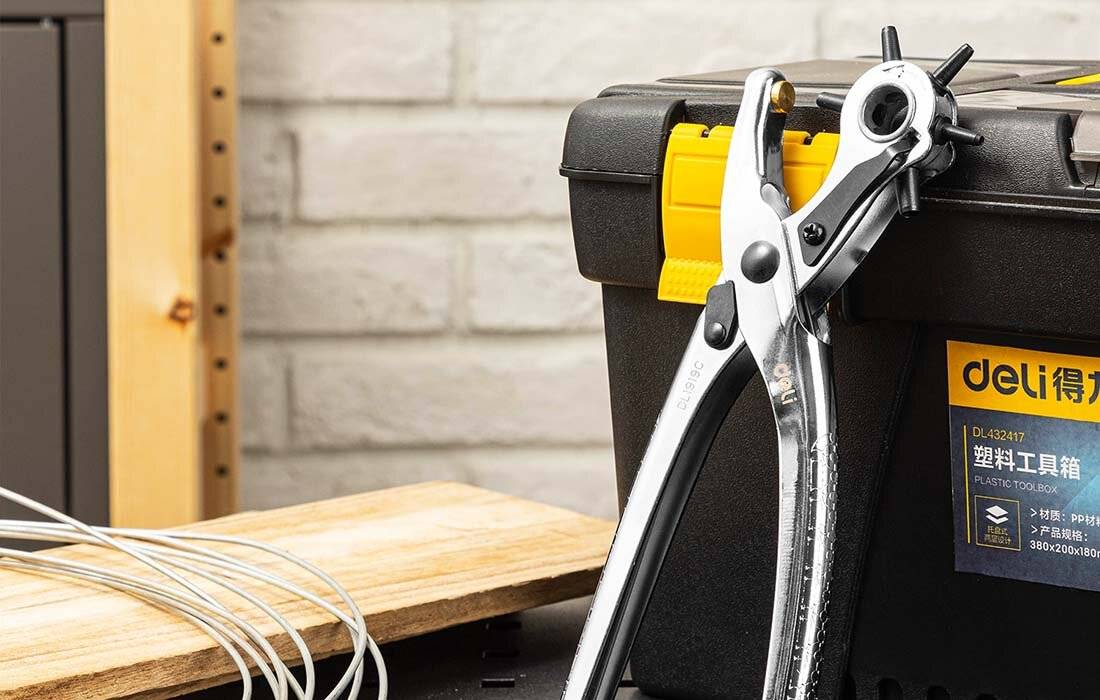 Leder-Lochstanze 9" Deli Tools EDL1919C (silber)