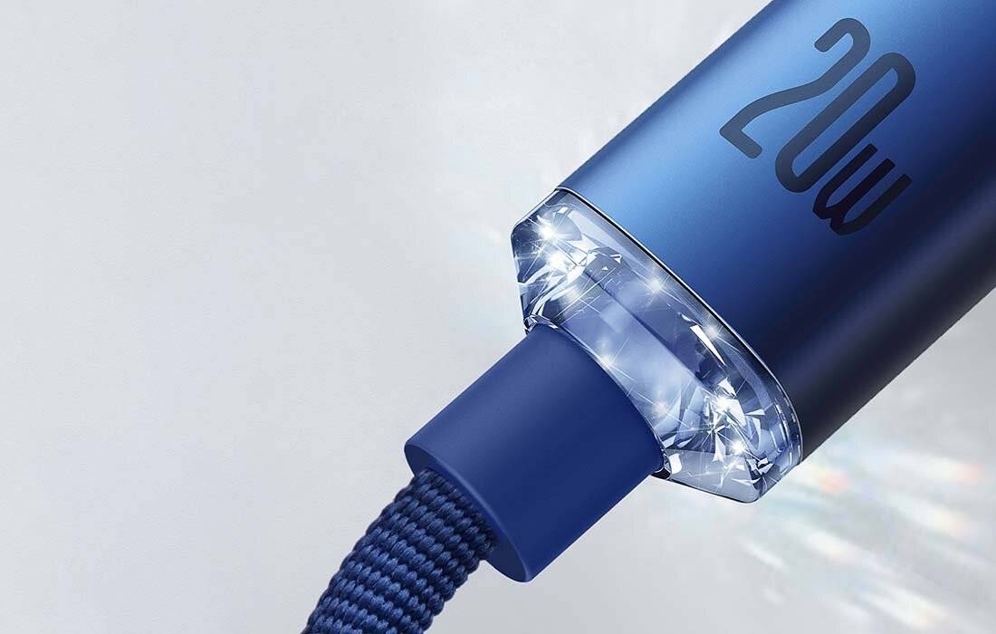 Baseus Crystal Kabel USB-C zu Lightning, 20W, 1.2m (blau)