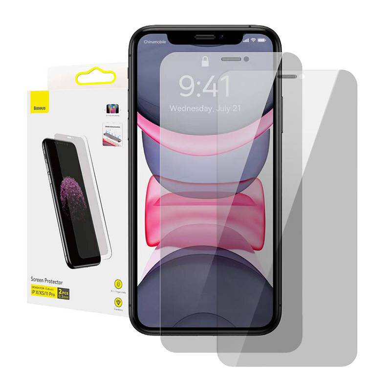 Baseus 0.3mm Displayschutzfolie (2er Pack) für iPhone X/XS/11 Pro 5.8inch