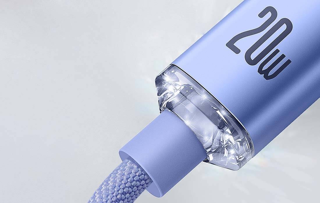 Baseus Crystal Kabel USB-C zu Lightning, 20W, PD, 2m (violett)