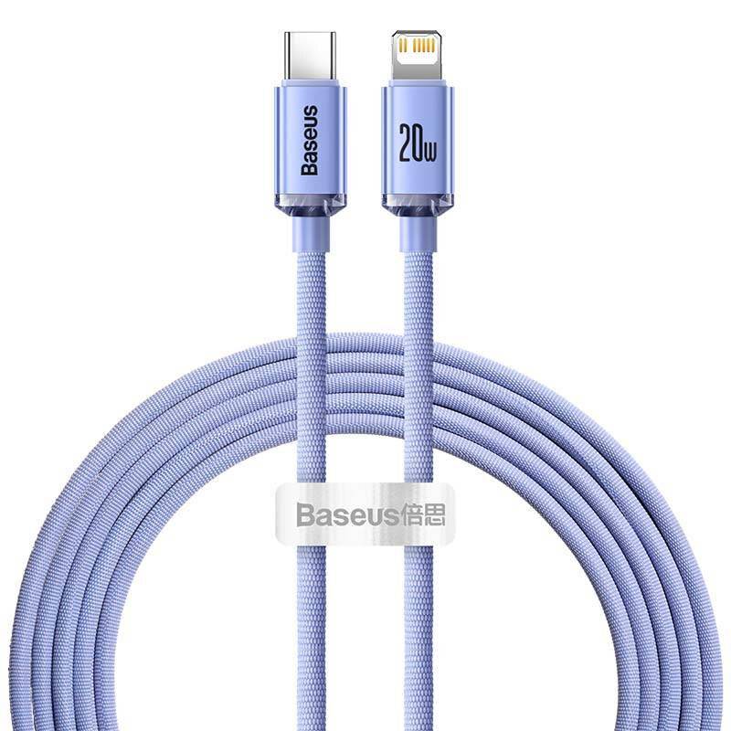 Baseus Crystal Kabel USB-C zu Lightning, 20W, PD, 2m (violett)