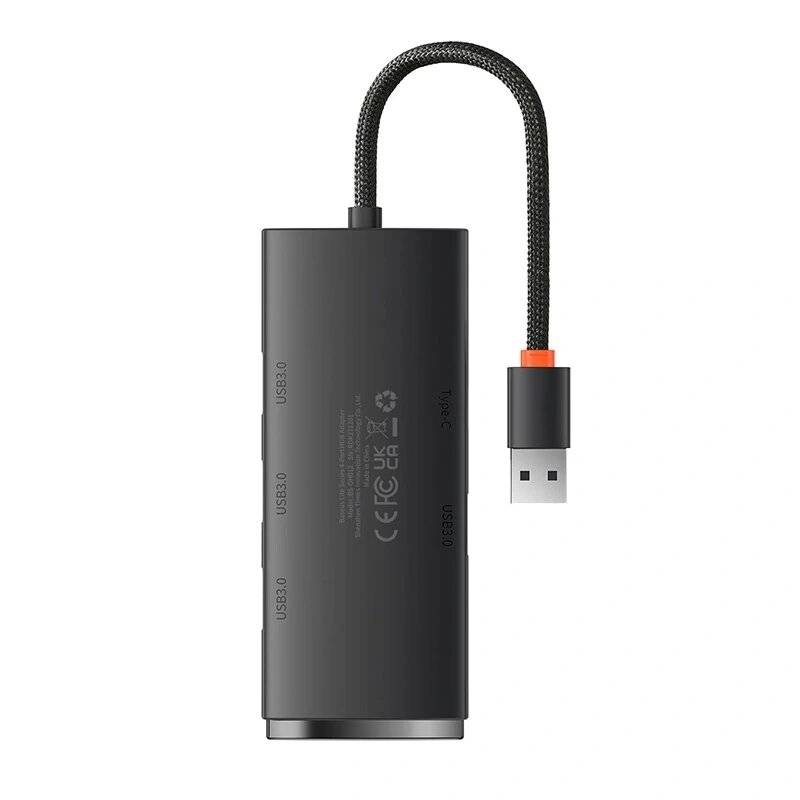 Baseus Lite Series Hub 4in1 USB auf 4x USB 3.0, 25cm (Schwarz)