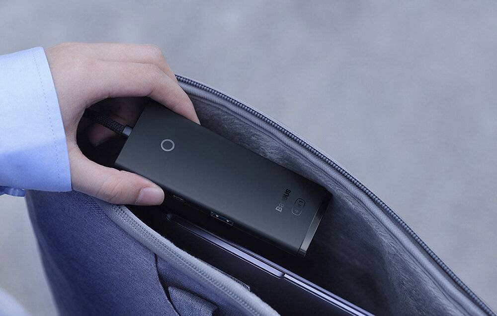 Baseus Lite Series Hub 4in1 USB-C auf 4x USB 3.0 + USB-C, 25cm (Schwarz)