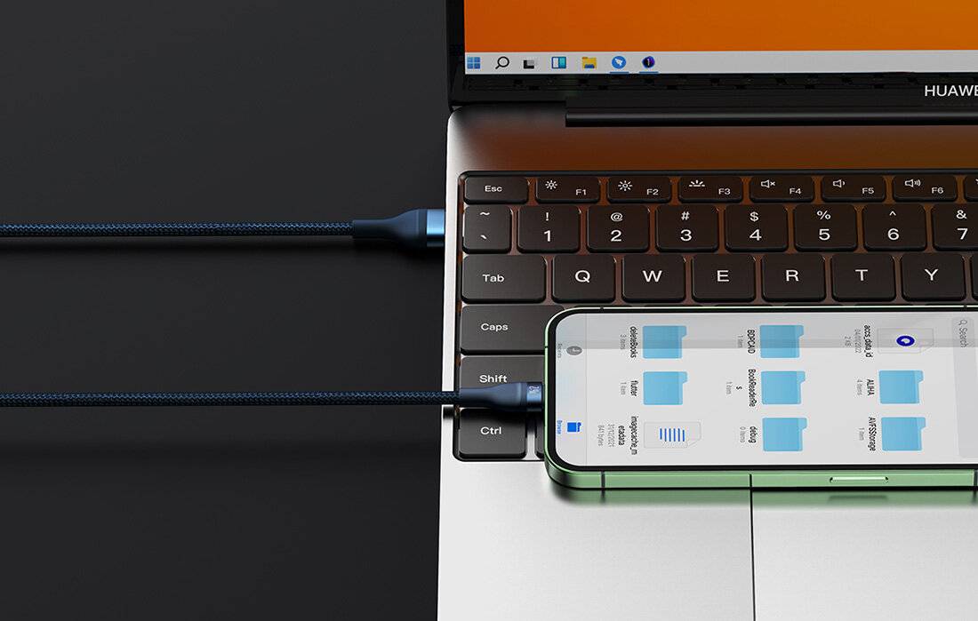 3in1 USB-Kabel Baseus Flash Series, USB-C + micro USB + Lightning, 100W, 1,2m (blau)