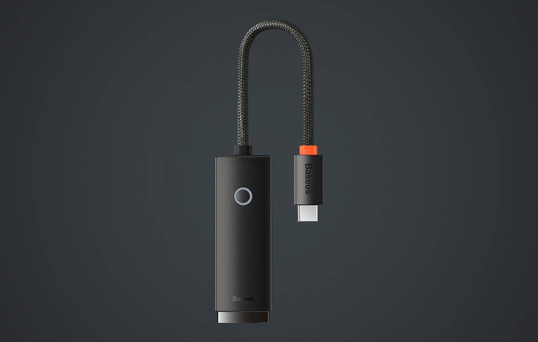Netzwerkadapter Baseus Lite Serie USB-C auf RJ45 (schwarz)