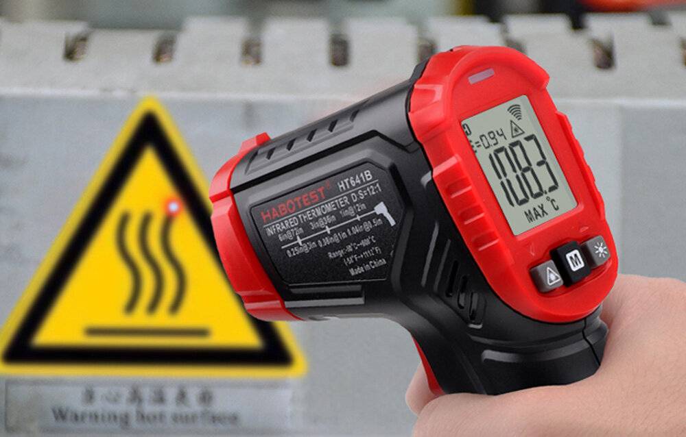 Habotest HT641B Infrarot-Thermometer, -40°C bis +600°C, 12:1, einstellbarer Emissionsgrad