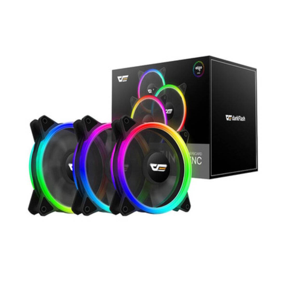 Darkflash DR12 Pro RGB Lüfter-Set 3in1 mit Fernbedienung (120?mm, schwarz)