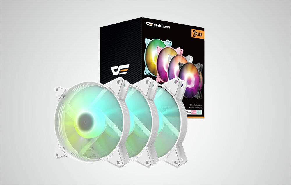 Computer Lüfter Set ARGB Darkflash C6 3in1 120x120 (weiß)