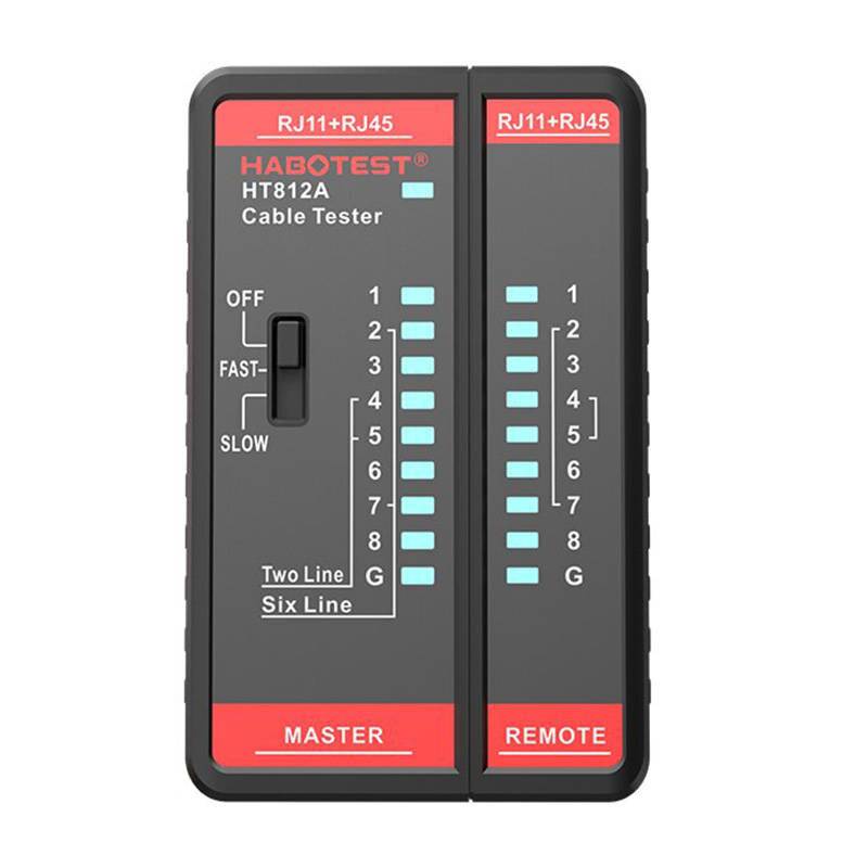 Habotest HT812A Netzwerkkabel-Tester für RJ45 und RJ11, kompaktes Klappdesign