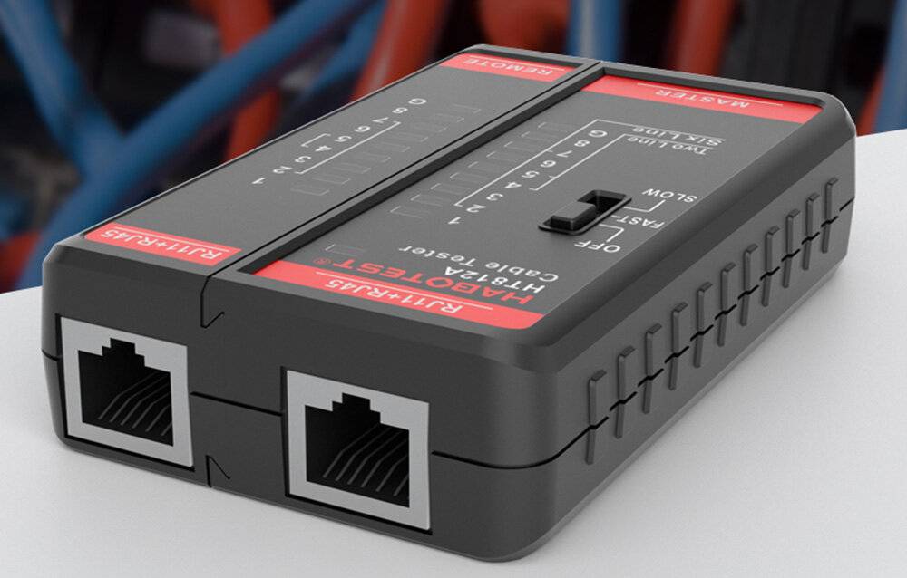 Habotest HT812A Netzwerkkabel-Tester für RJ45 und RJ11, kompaktes Klappdesign