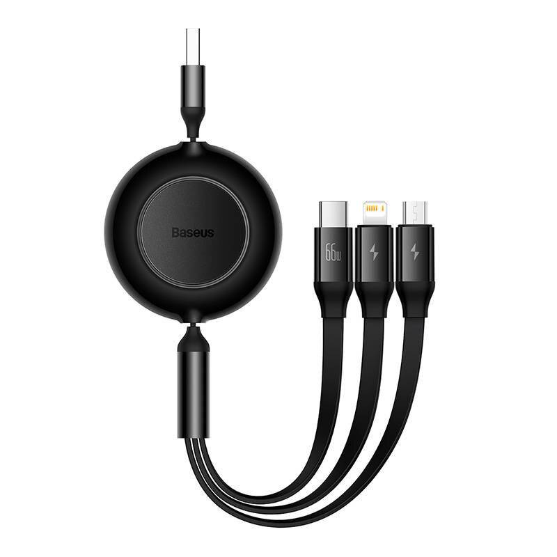 Baseus Bright Mirror 3, USB 3-in-1 Kabel für micro USB / USB-C / Lightning 66W / 2A 1.1m (Schwarz)
