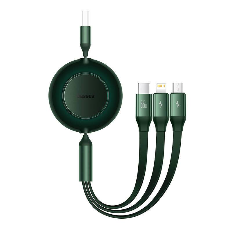 Baseus Bright Mirror 3, USB 3-in-1 Kabel für micro USB / USB-C / Lightning 66W / 2A 1.1m (Grün)