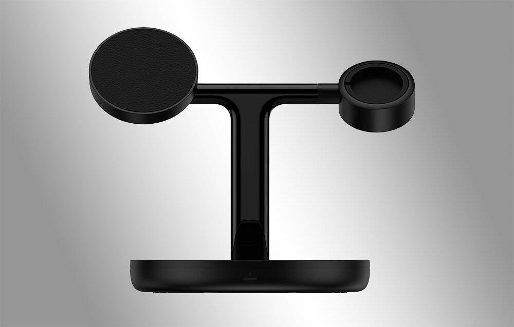 Magnetische Ladehalterung Baseus Swan 3 in 1 20W (schwarz)