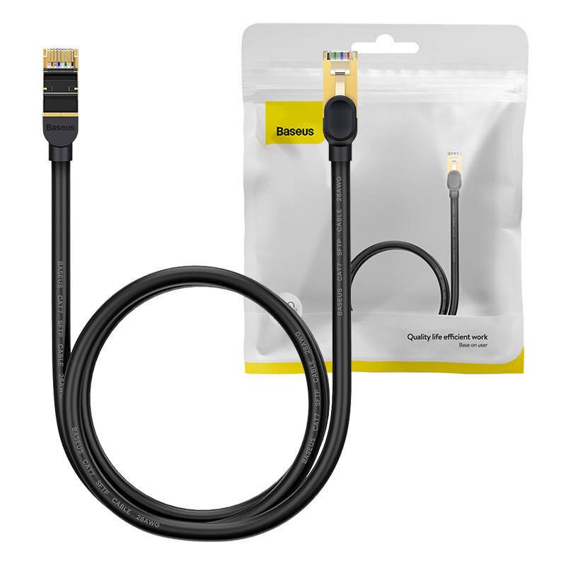 Baseus Ethernet RJ45, 10Gbps, 1m Netzwerkkabel (schwarz)