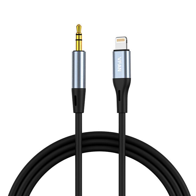 Kabel VFAN L05 Lightning auf Miniklinke 3.5mm AUX, 1m (grau)