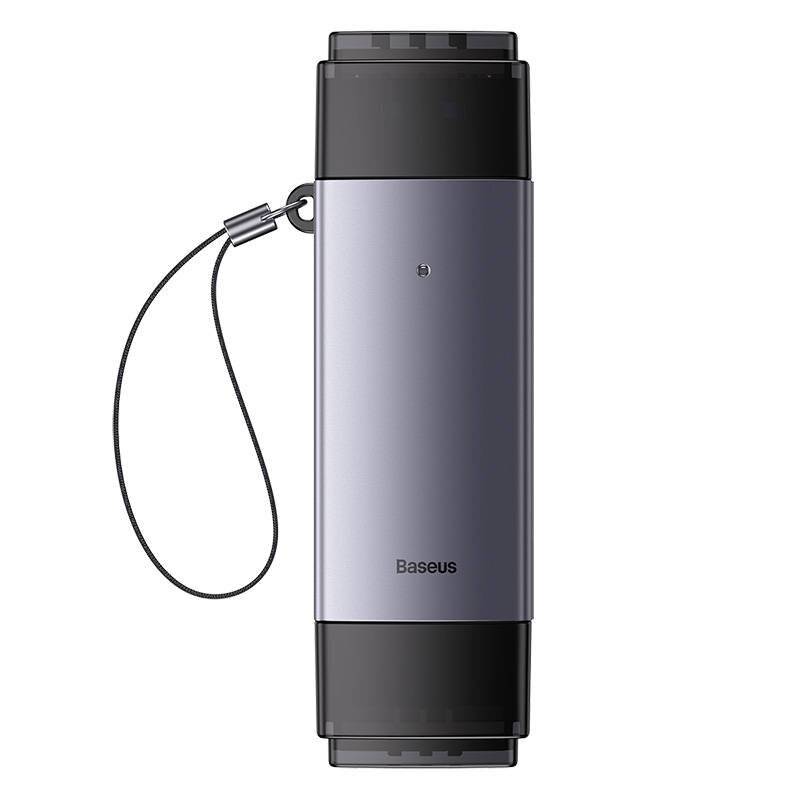 Baseus Lite Series SD/TF-Speicherkartenleser, USB + USB-C (grau)