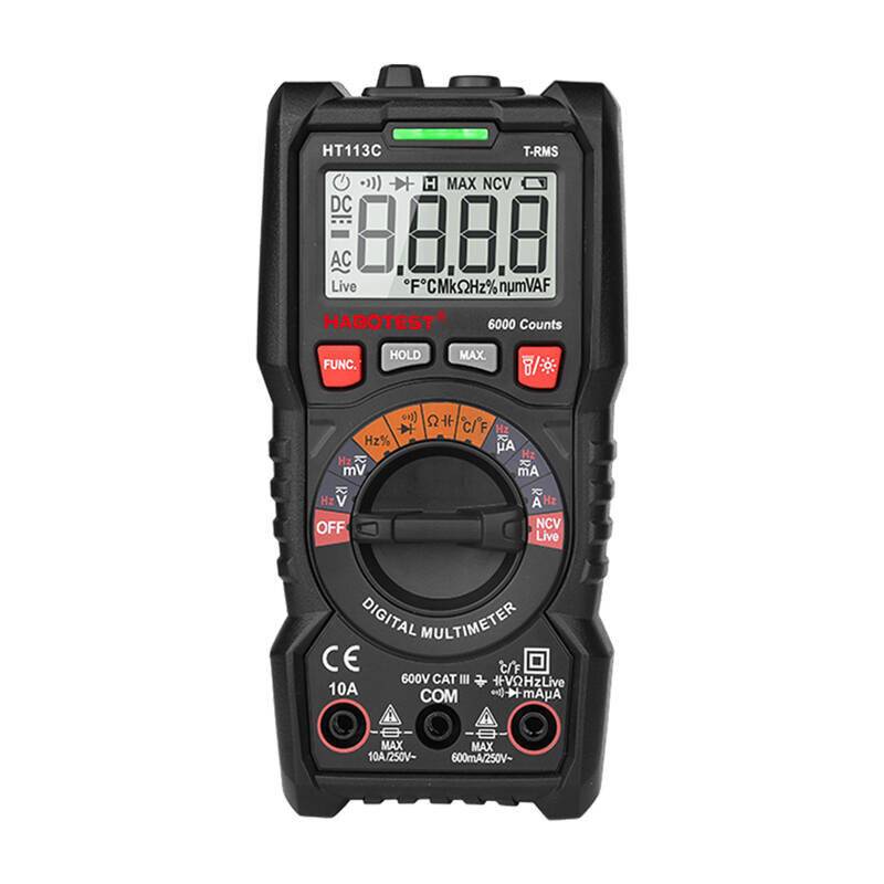 Habotest HT113C Digital-Multimeter, 6000 Counts, NCV, AC/DC Spannung/Strom, Widerstand