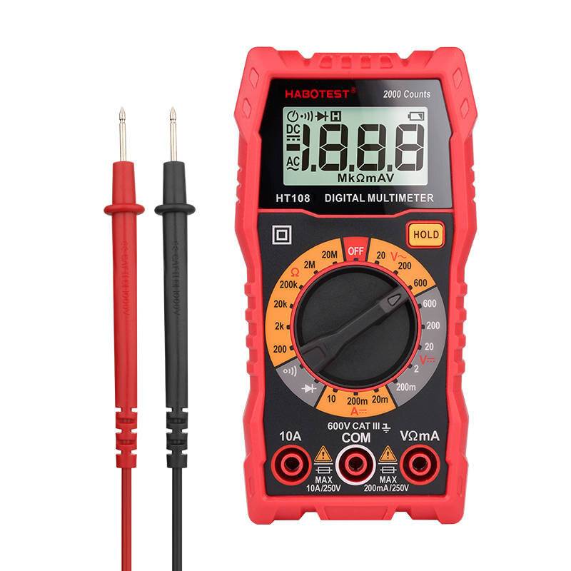 Habotest HT108L Digital-Multimeter, CAT III 600V, 2000 Counts, True RMS