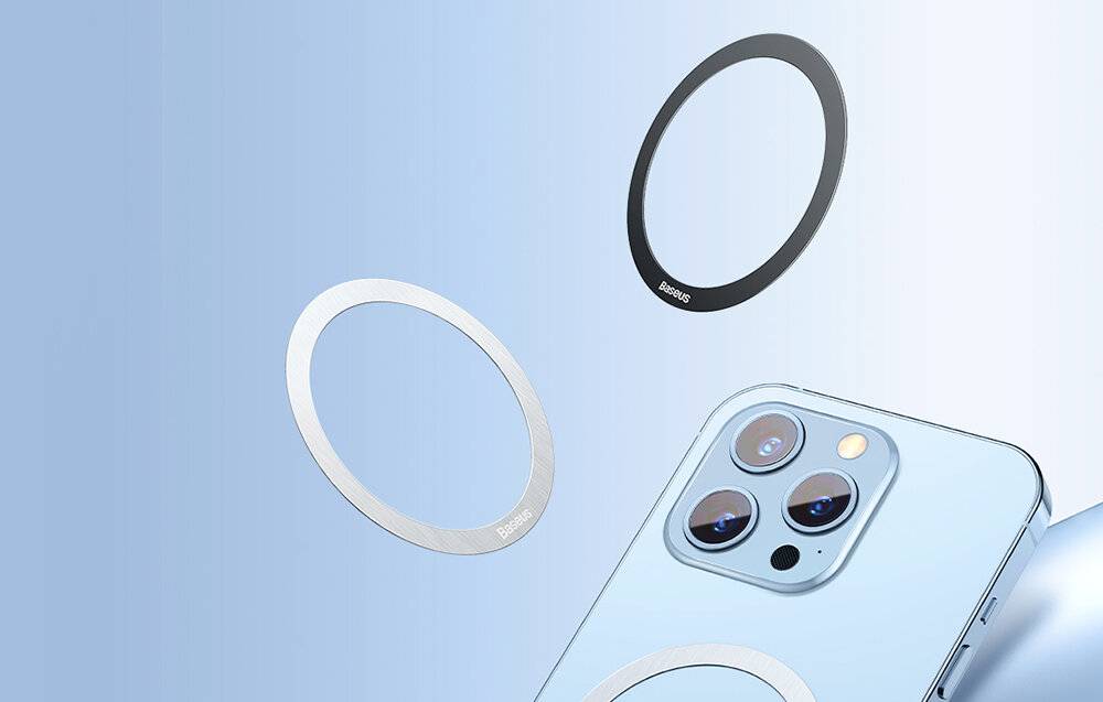 Baseus Halo Magnetischer Ring für Telefone, , MagSafe (schwarz)