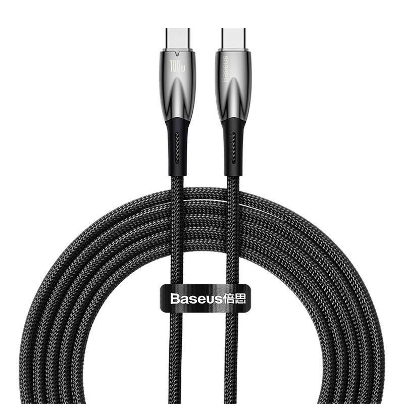 USB-C-Kabel für USB-C Baseus Glimmer Series, 100W, 2m (Schwarz)