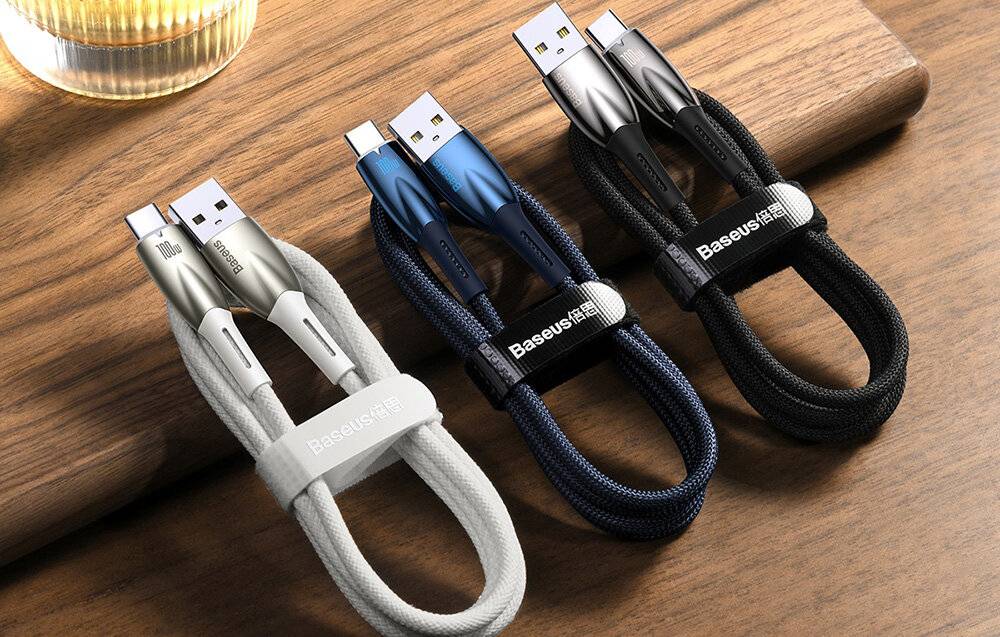 USB-Kabel für USB-C Baseus Glimmer Series, 100W, 1m (Schwarz)