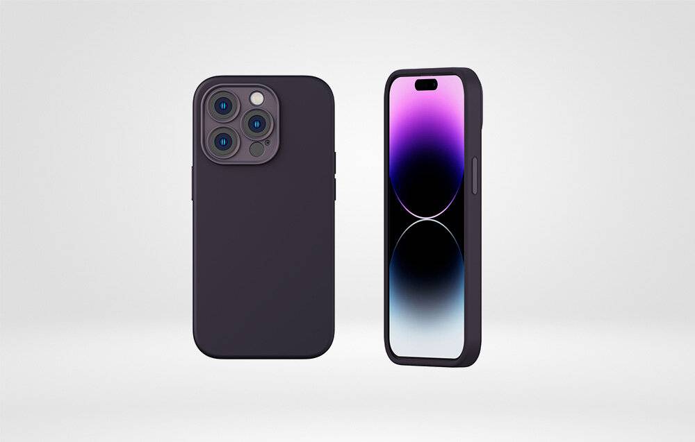 Baseus Liquid Silica Gel Case für iPhone 14 Pro (Elderberry)+ gehärtetes Glas + Reinigungskit