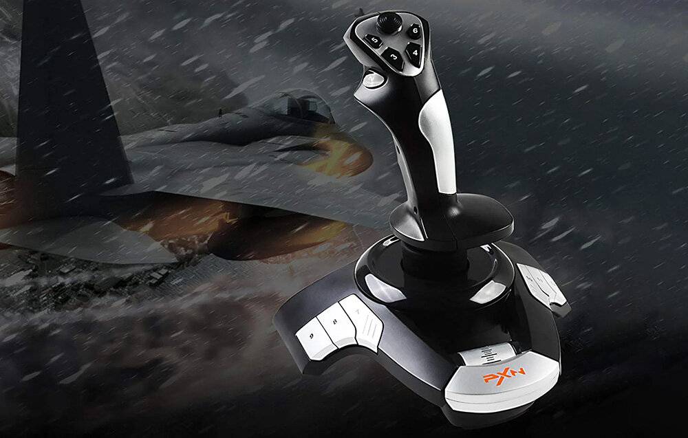 PXN-F16 Joystick Ergonomisches Design Vibrationsfunktion 8-Wege-Hut-Schalter Programmierbare