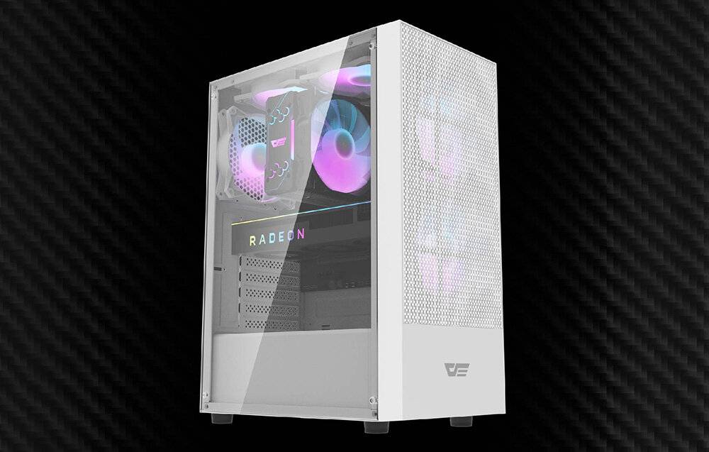 Darkflash A290 Computergehäuse (weiß) + 3 RGB-Lüfter