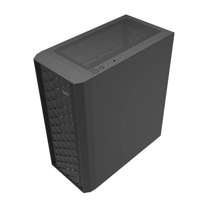 Darkflash DK351 Computergehäuse (schwarz) + 4 RGB-Lüfter