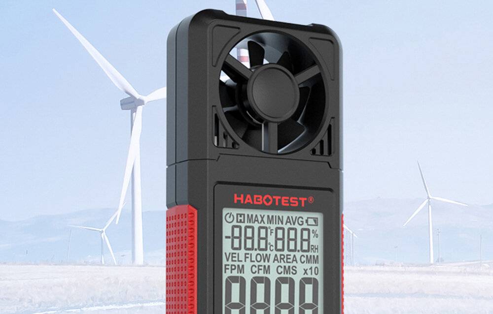 Habotest HT605 digitaler Windgeschwindigkeitsmesser Anemometer, 0.40-30 m/s