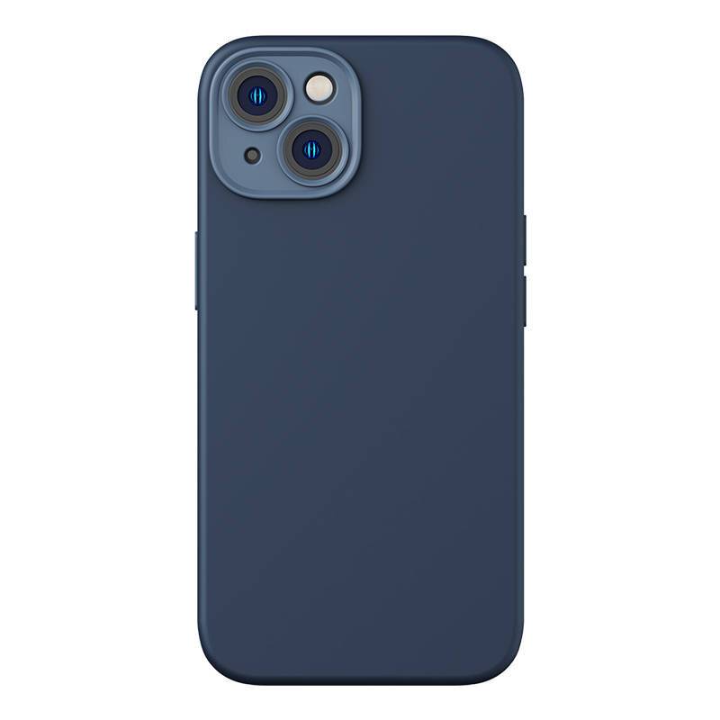 Baseus Liquid Silica Magnetic Case und gehärtetes Glas Set für iPhone 14 Plus (blau)