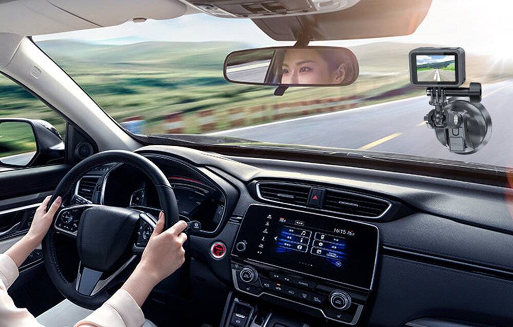 TELESIN Universal-Saugnapfhalterung mit Telefonhalterung und Action-Kamera-Halterung TE-SUC-012