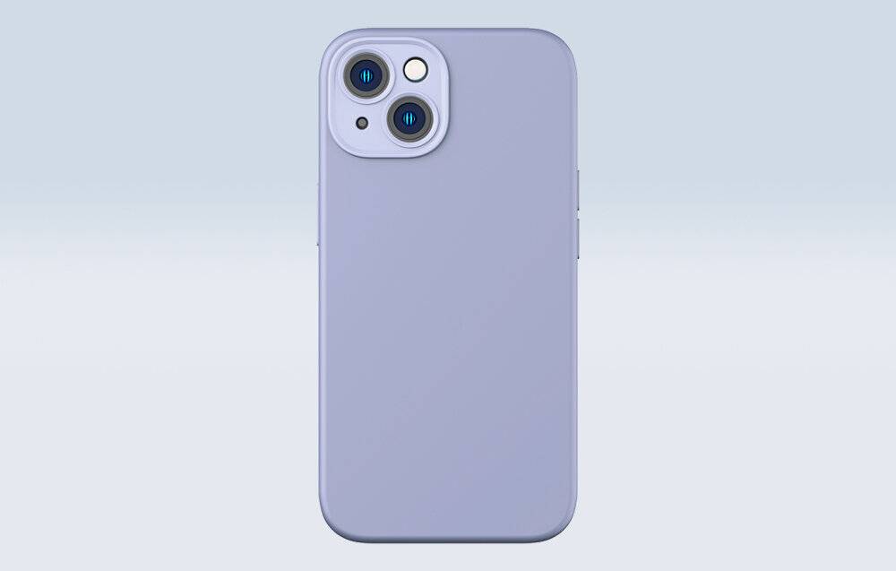 Baseus Liquid Silica Gel Case für iPhone 14 Plus (lavendel)+ gehärtetes Glas + Reinigungskit