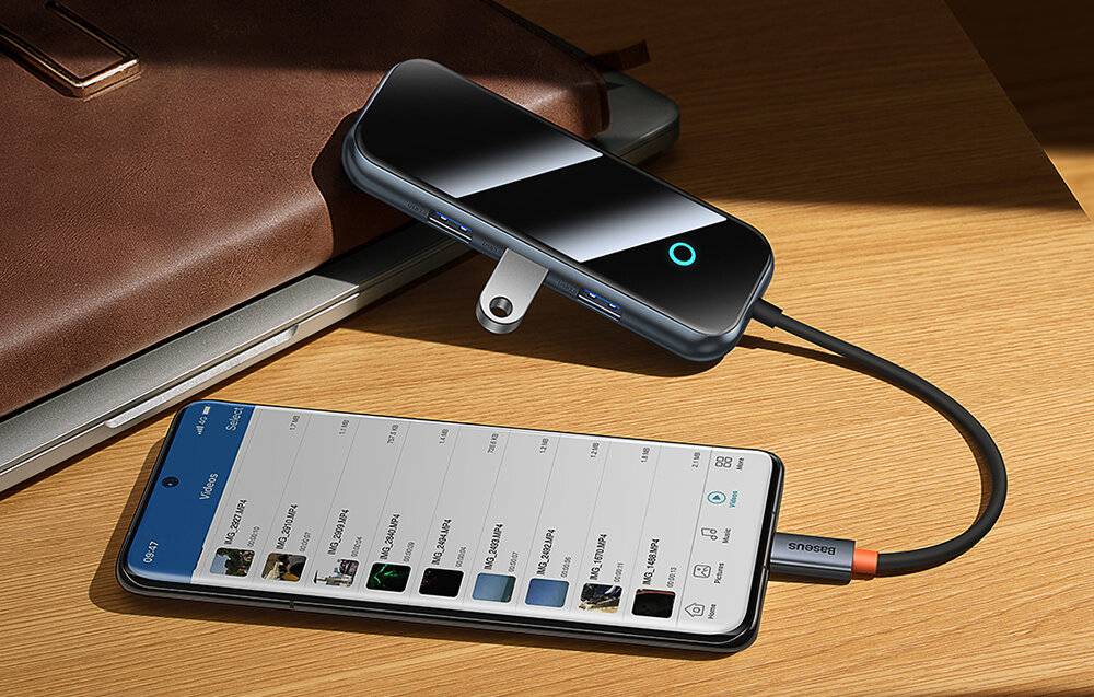 Adapter 4w1 Baseus Hub USB-C na 4xUSB 3.0 (Dunkelgrau)