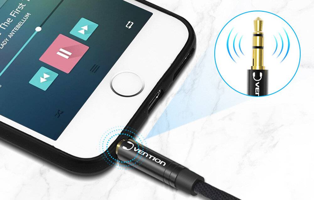 Kabel Audio-Miniklinke 3,5 mm weiblich 2x Miniklinke männlich Vention BBLBAB 0,6m schwarz