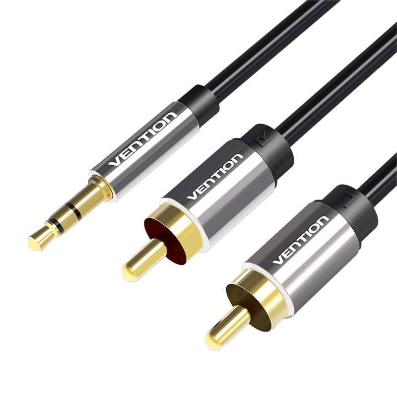 Kabel Audio 2xRCA auf 3.5mm Vention BCFBD 0.5m (schwarz)