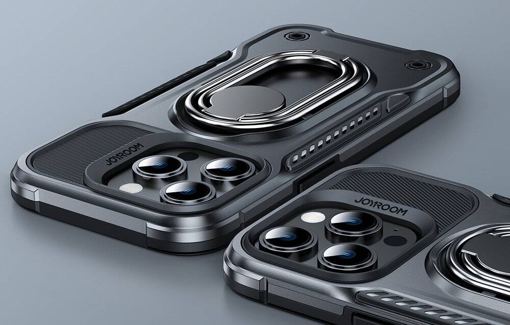 Joyroom JR-14S2 Schutzhülle für iPhone 14 Pro, Schwarz/Transparent, PC/TPU/Zink