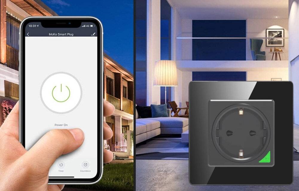 Smart WiFi Wandsteckdose Avatto N-WOT10-EU-B TUYA (schwarz)