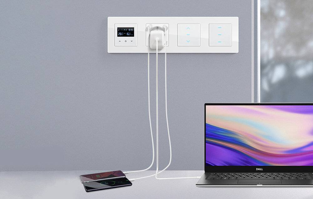 Smart WiFi Wandsteckdose Avatto N-WOT10-USB-W TUYA USB USB-C (weiß)