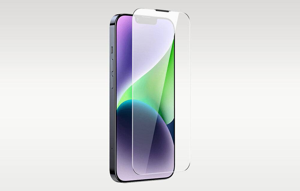 Gehärtetes Glas Baseus Corning für iPhone 13 Pro Max/14 Plus mit eingebautem Staubfilter