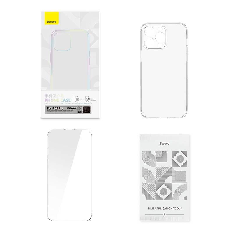 Transparentes Gehäuse und gehärtetes Glas Set Baseus Corning für iPhone 14 Pro