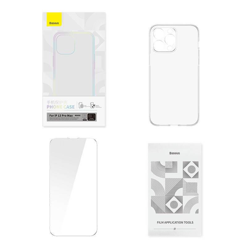 Transparentes Gehäuse und gehärtetes Glas Set Baseus Corning für iPhone 13 Pro Max