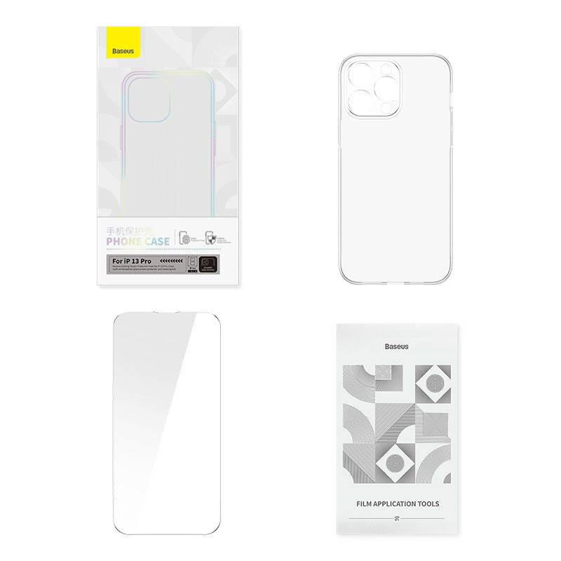 Transparentes Gehäuse und gehärtetes Glas Set Baseus Corning für iPhone 13 Pro