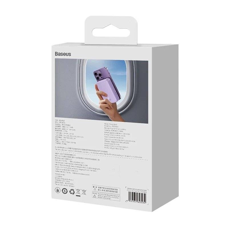 Powerbank Baseus Magnetic Mini 20000mAh, USB-C 20W MagSafe (lila)