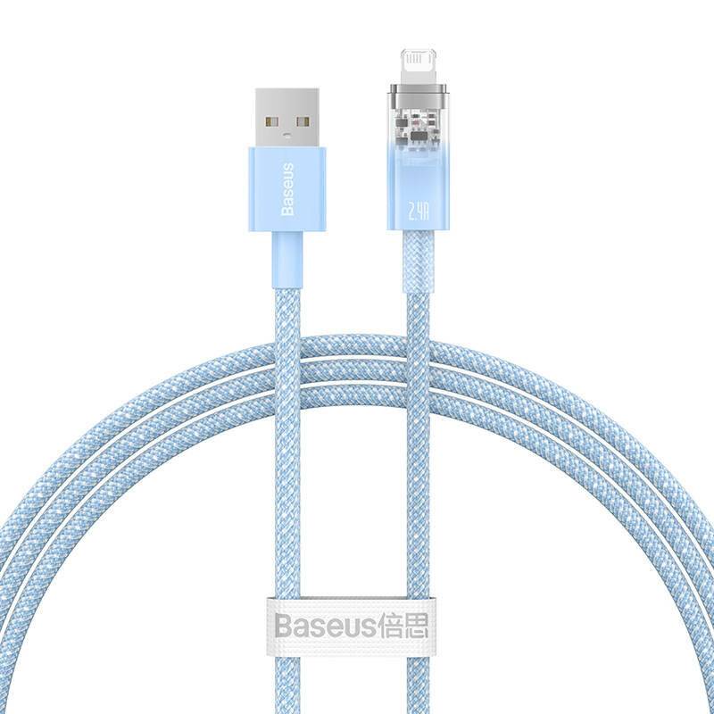 Schnellladekabel Baseus Explorer USB zu Lightning 2.4A 1M (blau)
