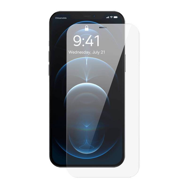 Gehärtetes Glas Baseus 0.4mm Iphone 12 Pro MAX + Reinigungskit
